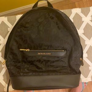 Michael Kors black leopard print Backpack!!